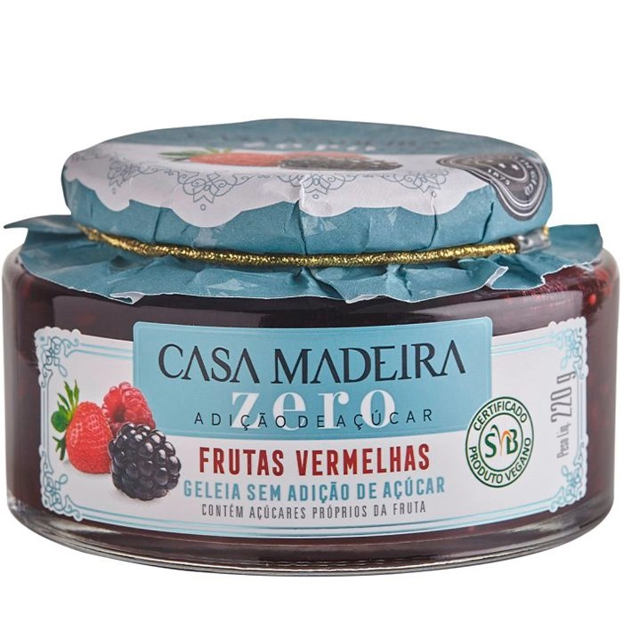 GELEIA CASA MADEIRA ZERO FRUTAS VERMELHAS 220 G