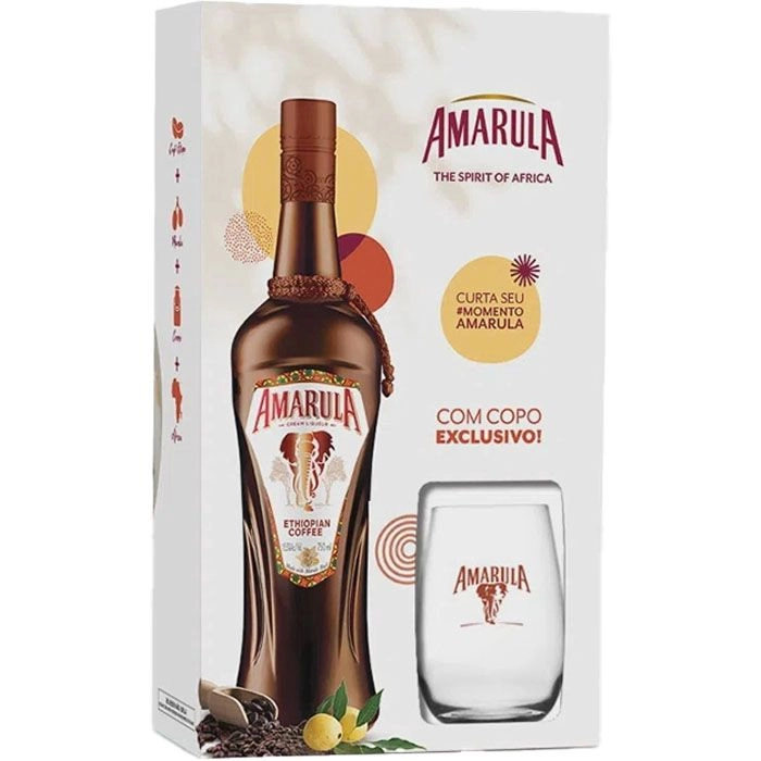 Kit Licor Amarula Cofee 750 Ml + 1 Copo 350 Ml