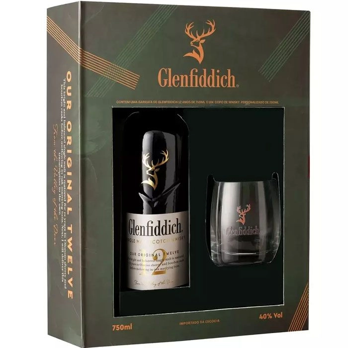 Whisky Glenfiddich 12 Anos 750 Ml + Copo